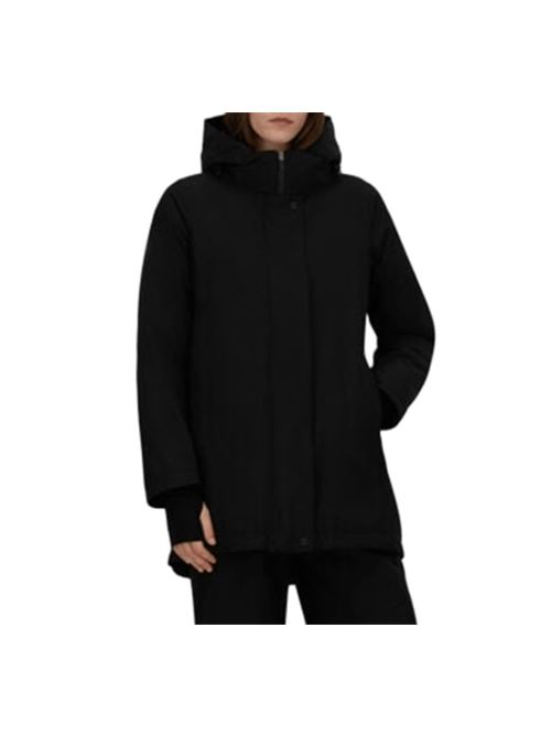 Giaccone da donna in tessuto tecnico e piuma d'oca, cappuccio, colore nero HERNO | PI002078D128409300